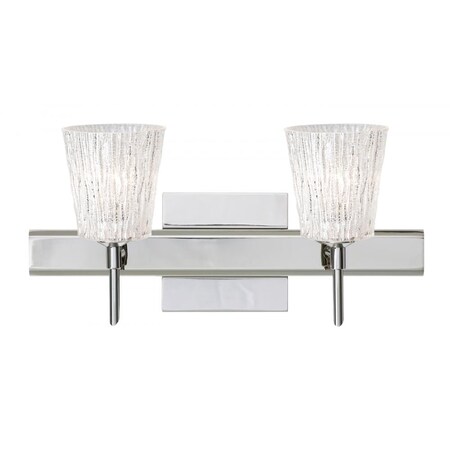 Besa Lighting Besa Wall With SQ Canopy Nico 4 Chrome Glitter Stone 2x5W LED 2SW-5125GL-LED-CR-SQ